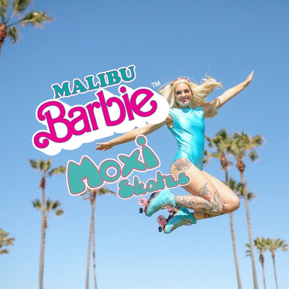 Moxi Women's Teal and Pink Roller Skates - Picture 3 of 7